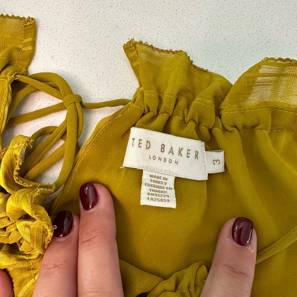 Ted Baker Drawstring Halter Top in Chartreuse - Picture 6 of 6